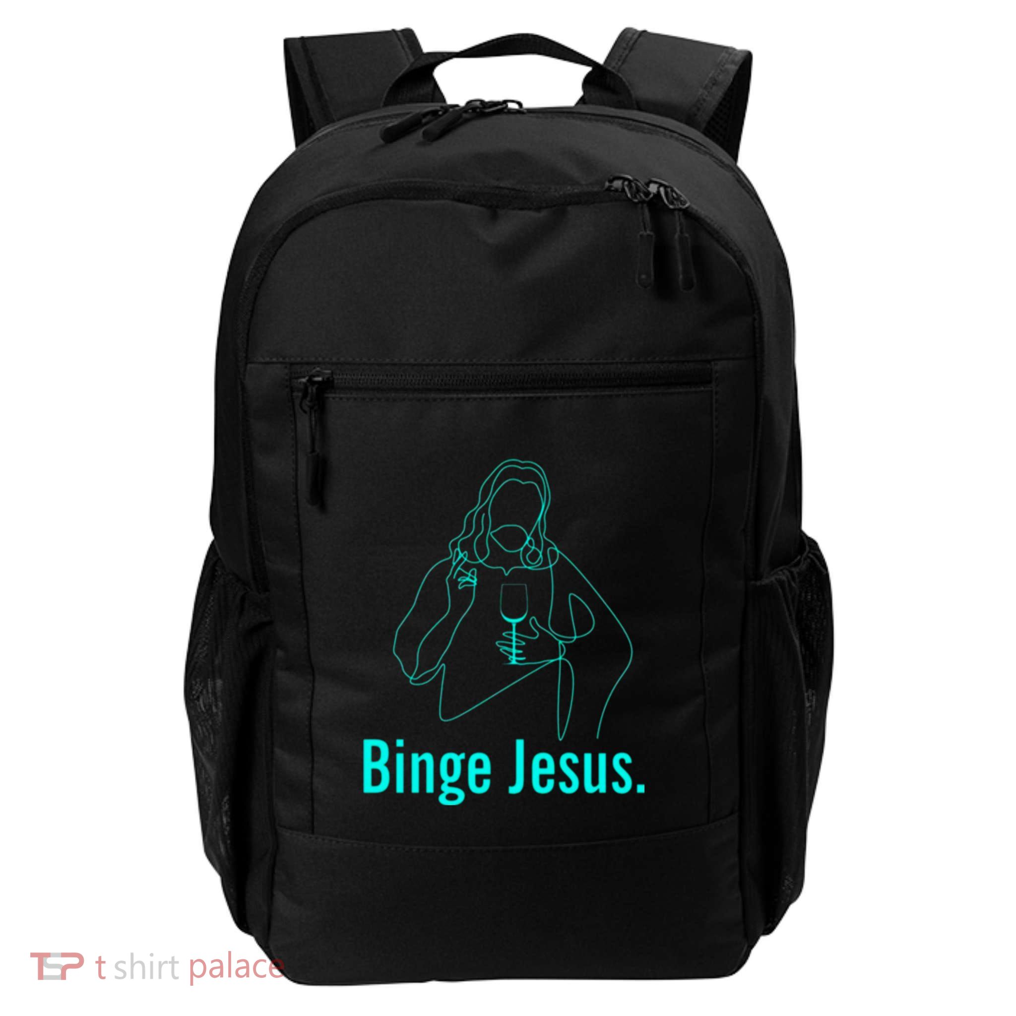 Binge Jesus Funny Christian Backpack