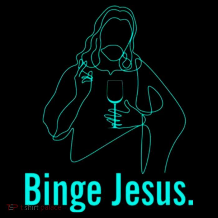 Binge Jesus Funny Christian Button