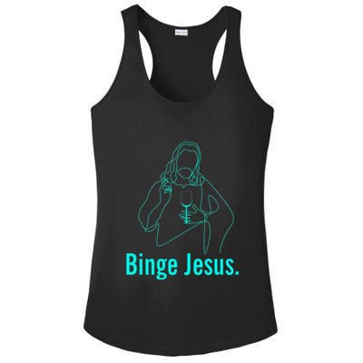 Binge Jesus Funny Christian Ladies PosiCharge Competitor Racerback Tank