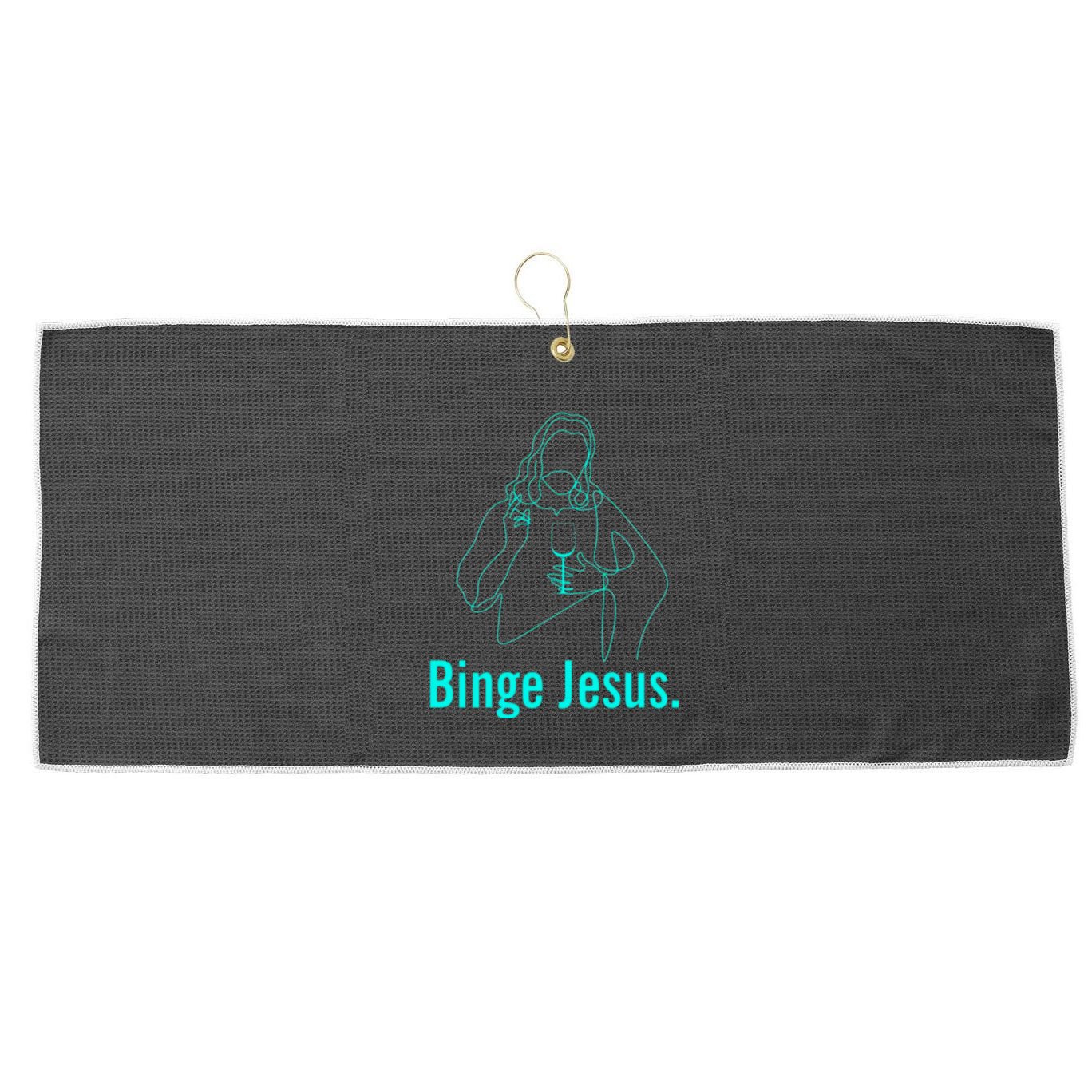 Binge Jesus Funny Christian Large Microfiber Waffle Golf Towel