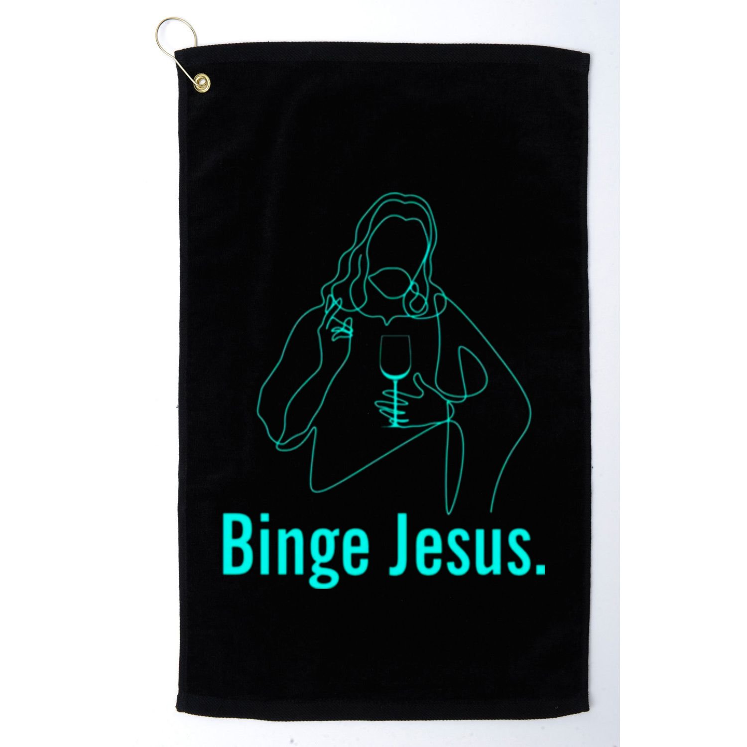 Binge Jesus Funny Christian Golf Towel