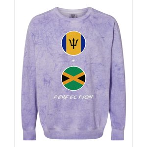 Barbados Jamaica Flag Perfection Bajan Barbadian Jamaican Colorblast Crewneck Sweatshirt