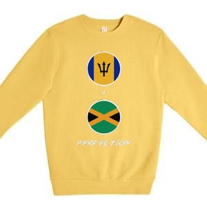 Barbados Jamaica Flag Perfection Bajan Barbadian Jamaican Premium Crewneck Sweatshirt