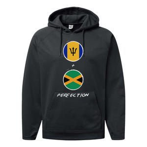 Barbados Jamaica Flag Perfection Bajan Barbadian Jamaican Performance Fleece Hoodie