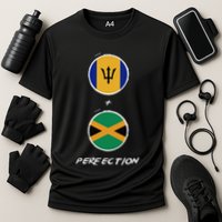 Barbados Jamaica Flag Perfection Bajan Barbadian Jamaican Cooling Performance Crew T-Shirt