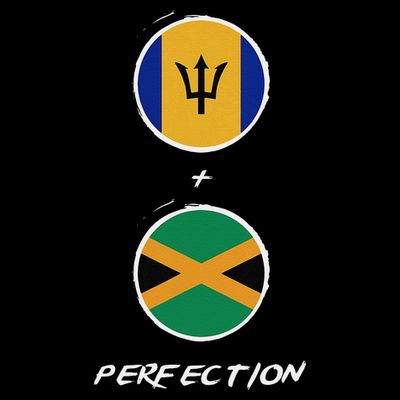 Barbados Jamaica Flag Perfection Bajan Barbadian Jamaican T-Shirt