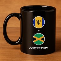 Barbados Jamaica Flag Perfection Bajan Barbadian Jamaican 11oz C Handle Ceramic Mug