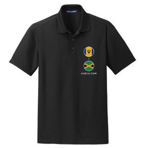 Barbados Jamaica Flag Perfection Bajan Barbadian Jamaican Dry Zone Grid Polo