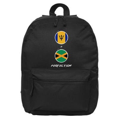 Barbados Jamaica Flag Perfection Bajan Barbadian Jamaican 16 in Basic Backpack