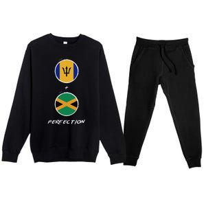 Barbados Jamaica Flag Perfection Bajan Barbadian Jamaican Premium Crewneck Sweatsuit Set