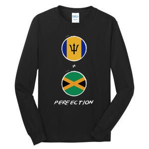 Barbados Jamaica Flag Perfection Bajan Barbadian Jamaican Tall Long Sleeve T-Shirt