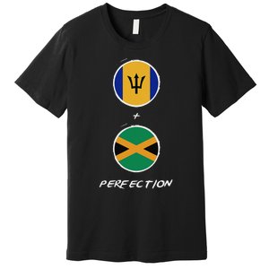 Barbados Jamaica Flag Perfection Bajan Barbadian Jamaican Premium T-Shirt