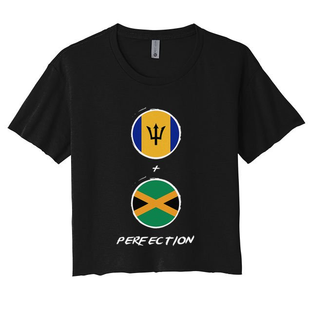 Barbados Jamaica Flag Perfection Bajan Barbadian Jamaican Crop Top