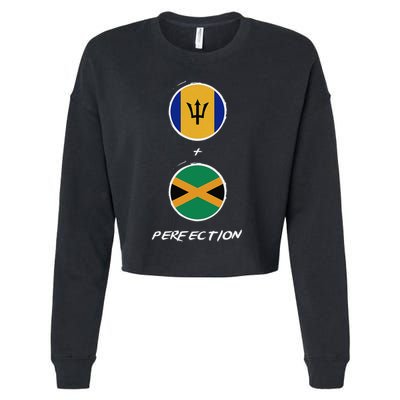 Barbados Jamaica Flag Perfection Bajan Barbadian Jamaican Cropped Pullover Crew