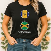 Barbados Jamaica Flag Perfection Bajan Barbadian Jamaican Womens T-Shirt