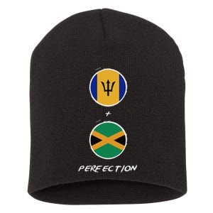 Barbados Jamaica Flag Perfection Bajan Barbadian Jamaican Short Acrylic Beanie