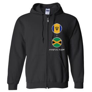 Barbados Jamaica Flag Perfection Bajan Barbadian Jamaican Full Zip Hoodie