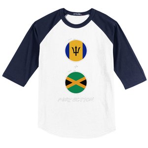 Barbados Jamaica Flag Perfection Bajan Barbadian Jamaican Baseball Sleeve Shirt