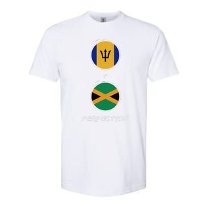 Barbados Jamaica Flag Perfection Bajan Barbadian Jamaican Softstyle CVC T-Shirt