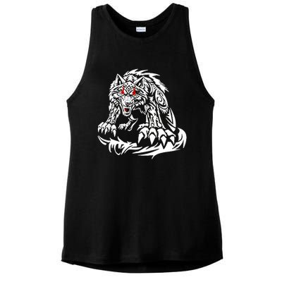 Black Jacob Fatu Wolf Ladies PosiCharge Tri-Blend Wicking Tank