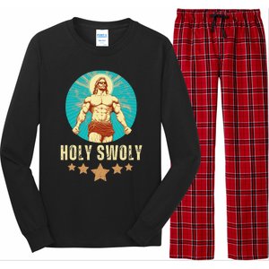 Bodybuilding Jesus Fitness Holy Swoly Funny Gym Long Sleeve Pajama Set