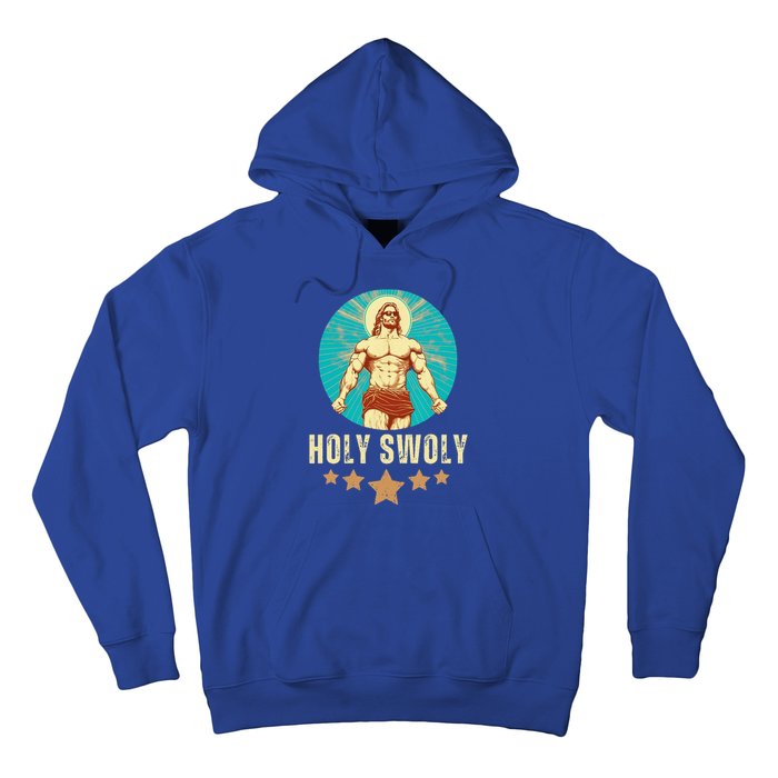 Bodybuilding Jesus Fitness Holy Swoly Funny Gym Hoodie