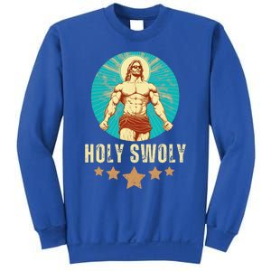 Bodybuilding Jesus Fitness Holy Swoly Funny Gym Sweatshirt