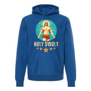 Bodybuilding Jesus Fitness Holy Swoly Funny Gym Premium Hoodie