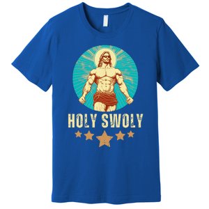 Bodybuilding Jesus Fitness Holy Swoly Funny Gym Premium T-Shirt