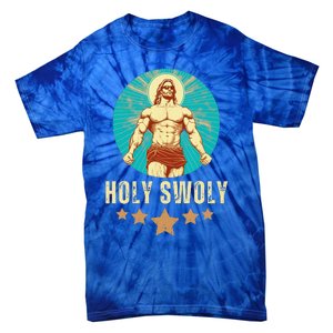 Bodybuilding Jesus Fitness Holy Swoly Funny Gym Tie-Dye T-Shirt