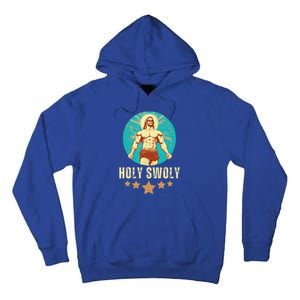 Bodybuilding Jesus Fitness Holy Swoly Funny Gym Tall Hoodie