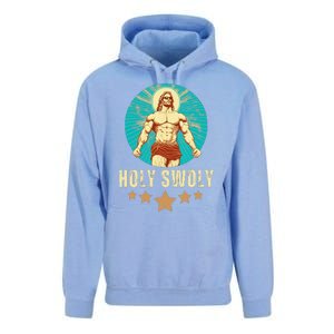 Bodybuilding Jesus Fitness Holy Swoly Funny Gym Unisex Surf Hoodie