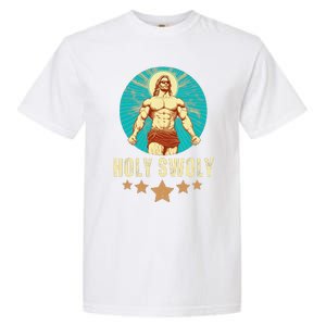 Bodybuilding Jesus Fitness Holy Swoly Funny Gym Garment-Dyed Heavyweight T-Shirt