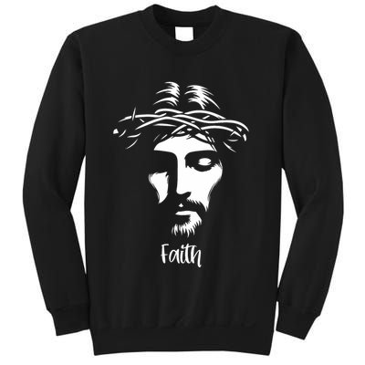Beautiful Jesus Face Crown Of Thorns Christian Faith Peace Sweatshirt