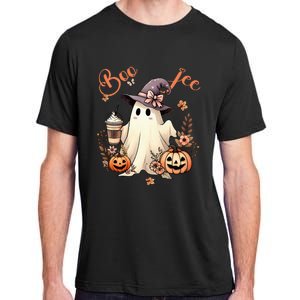 Boo Jee Ghost Drinking Coffee Coquette Bow Halloween Adult ChromaSoft Performance T-Shirt