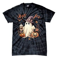 Boo Jee Ghost Drinking Coffee Coquette Bow Halloween Tie-Dye T-Shirt