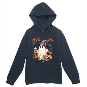 Boo Jee Ghost Drinking Coffee Coquette Bow Halloween Urban Pullover Hoodie