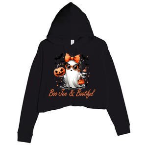 Boo Jee Ghost Ing Coffee Coquette Bow Halloween Cute Gift Crop Fleece Hoodie