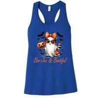 Boo Jee Ghost Ing Coffee Coquette Bow Halloween Cute Gift Women's Racerback Tank