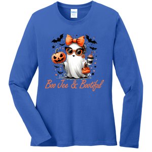 Boo Jee Ghost Ing Coffee Coquette Bow Halloween Cute Gift Ladies Long Sleeve Shirt