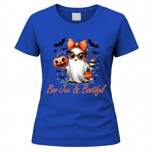 Boo Jee Ghost Ing Coffee Coquette Bow Halloween Cute Gift Women's T-Shirt