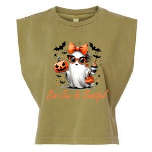 Boo Jee Ghost Ing Coffee Coquette Bow Halloween Cute Gift Garment-Dyed Women's Muscle Tee