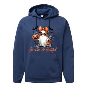 Boo Jee Ghost Ing Coffee Coquette Bow Halloween Cute Gift Performance Fleece Hoodie