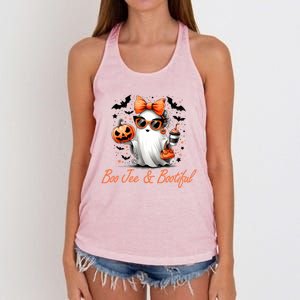 Boo Jee Ghost Ing Coffee Coquette Bow Halloween Cute Gift Women's Knotted Racerback Tank