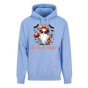 Boo Jee Ghost Ing Coffee Coquette Bow Halloween Cute Gift Unisex Surf Hoodie