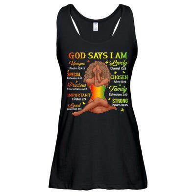 Black Juneteenth God Says I Am African History Ladies Essential Flowy Tank