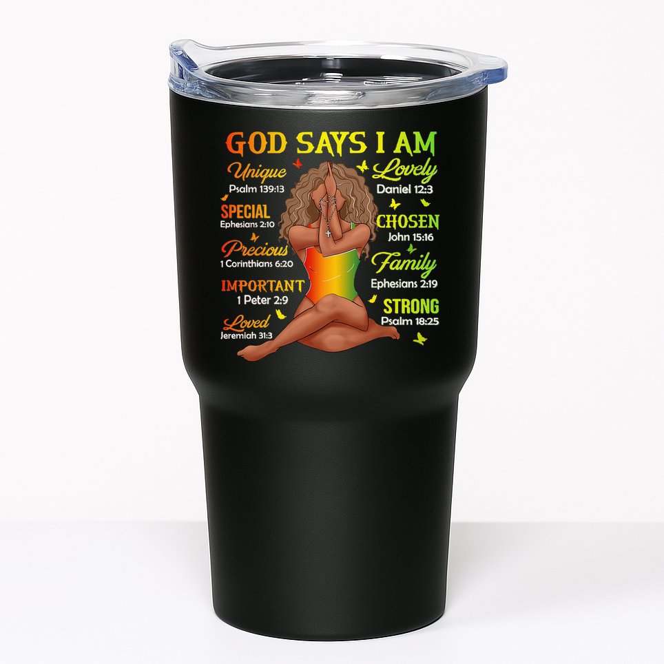 Black Juneteenth God Says I Am African History Tumbler