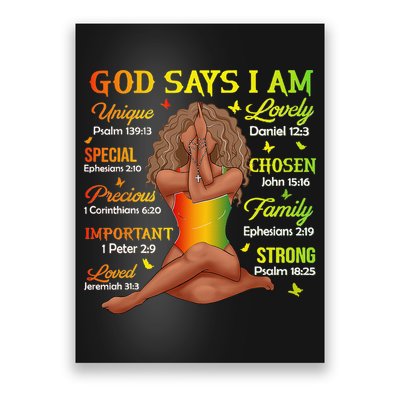 Black Juneteenth God Says I Am African History Poster
