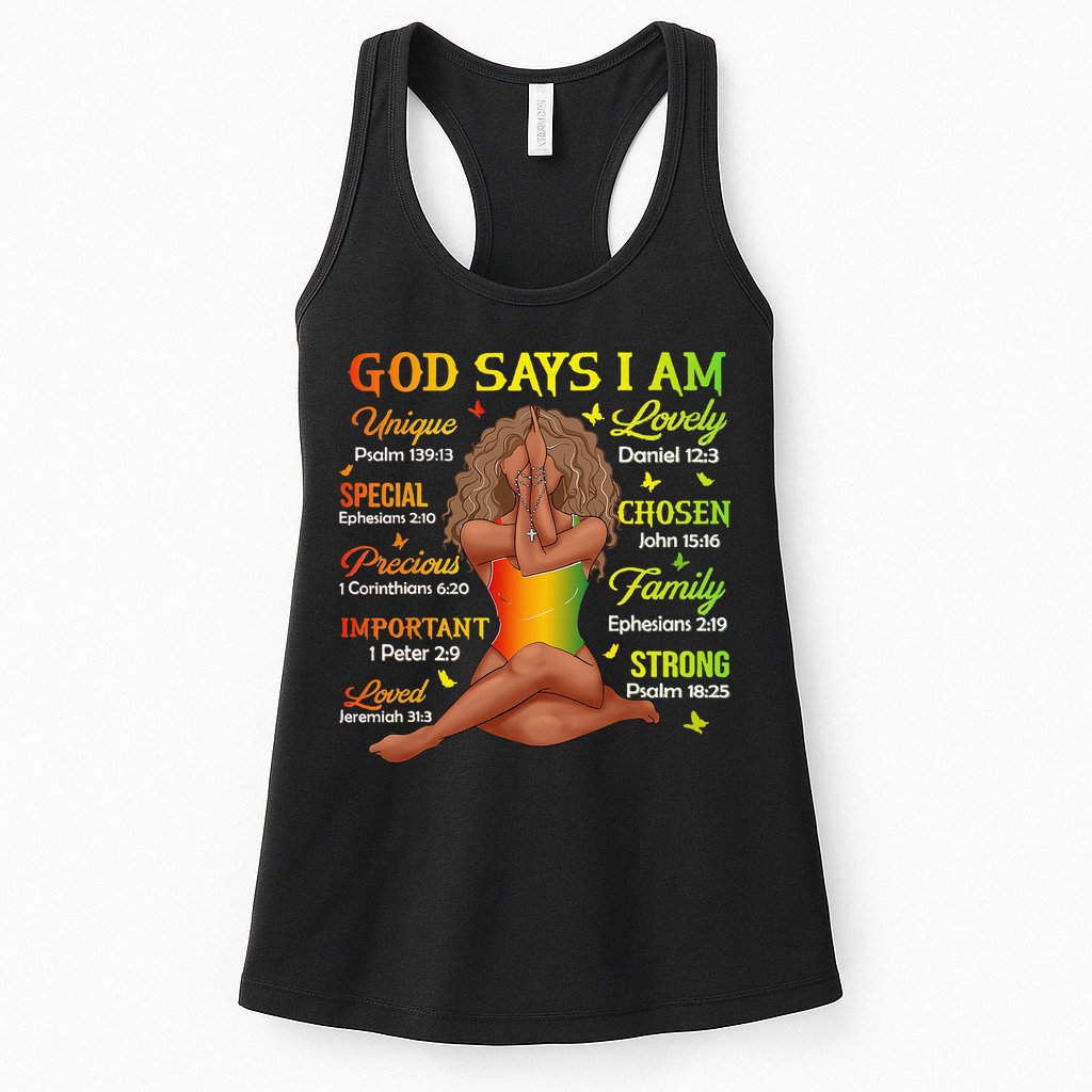 Black Juneteenth God Says I Am African History Womens Tank Top