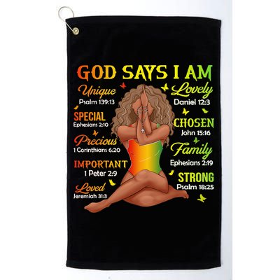 Black Juneteenth God Says I Am African History Golf Towel